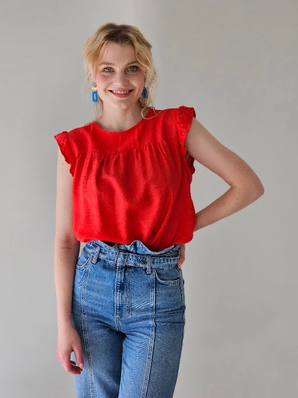 Big Savings Amanda Red Blouse