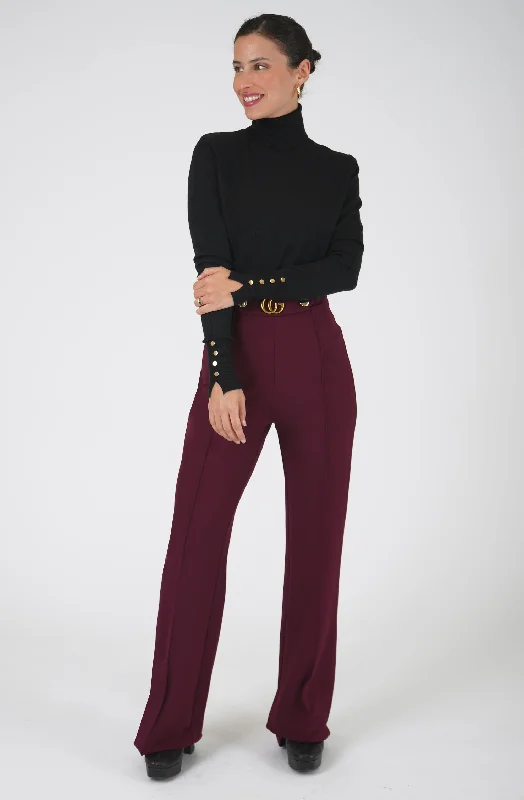 Closeout Sale Fitted Turtleneck with Gold Buttons