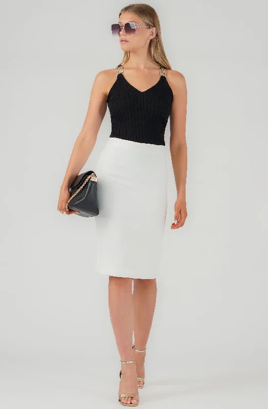 Today’s Deal Ribbed Knit Cami with Gold Strap Details