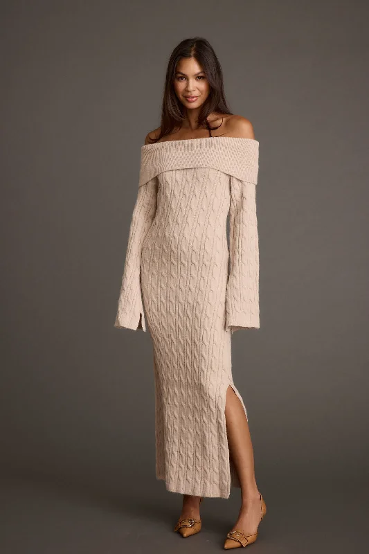 Discount Mania Rhiannon Dusty Rose Sweater Maxi Dress
