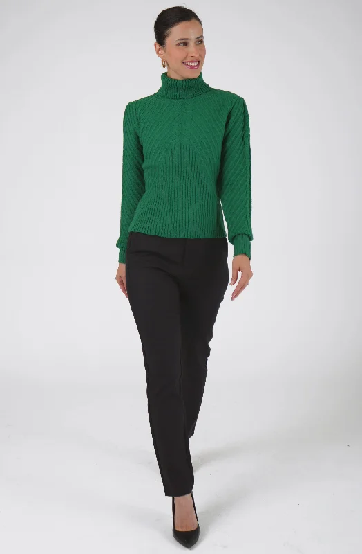 Early Bird Discount Embossed Knit Turtleneck Sweater