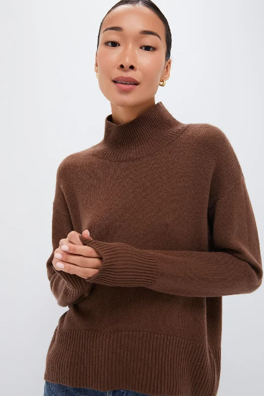 Weekend Discounts to Enjoy Brown Roll Neck Jumper