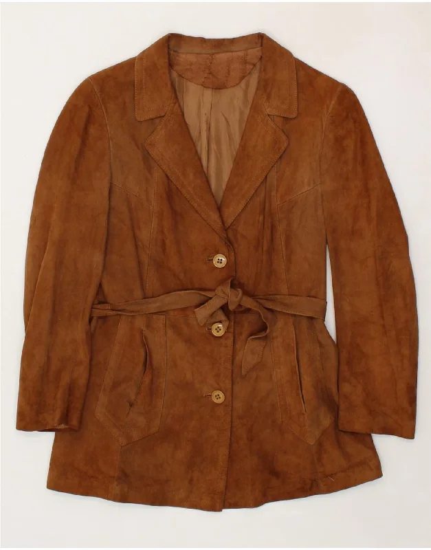 Low Prices VINTAGE Womens Suede Jacket UK 10 Small Brown