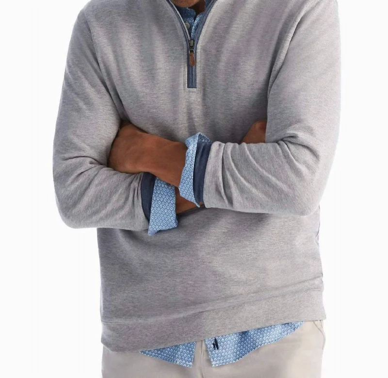 Sully 1/4 Zip Pullover In Light Grey