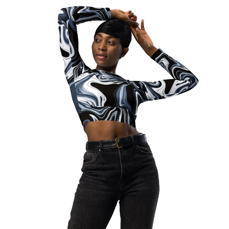 Weekend Discounts to Love SHE REBEL - Marble Swirl Recycled Crop Top UPF 50+