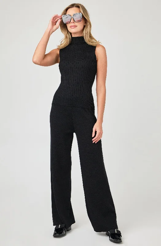 Buy More, Save More Sleeveless Ribbed Turtleneck Knit Top