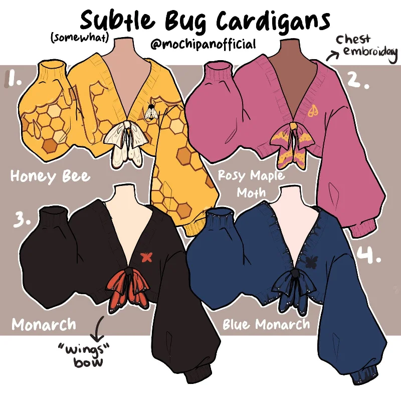 Weekend Offers That Shine (Interest Check) Subtle Bug Cardigans