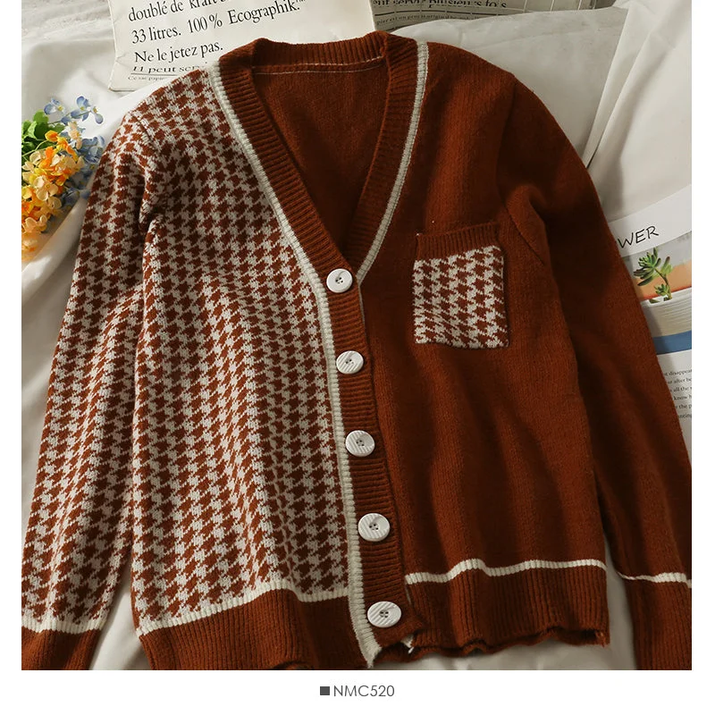 Online Deal Vintage contrast stitched bird check low neck T-shirt for women  2017
