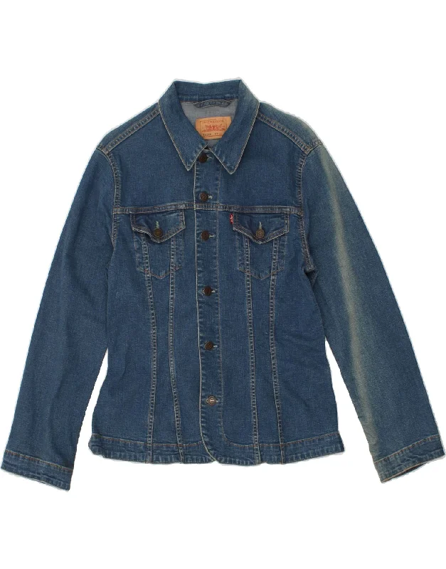 Don't Wait LEVI'S Womens Denim Jacket UK 14 Medium Blue Cotton