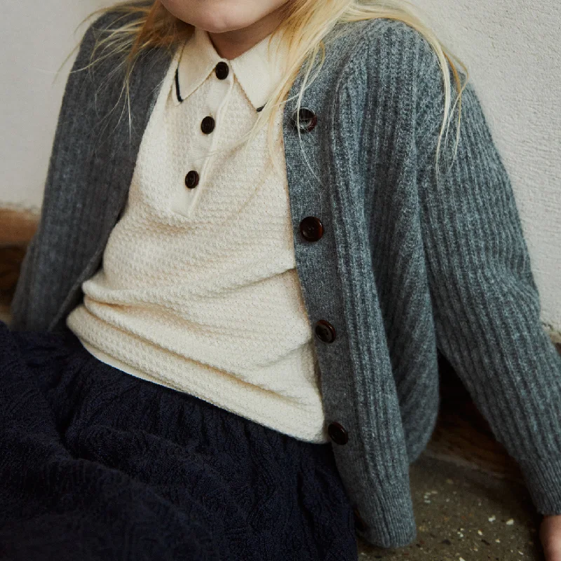Markdown Sale Women's Lambswool Cardigan - Charcoal (Teens-Womens S)