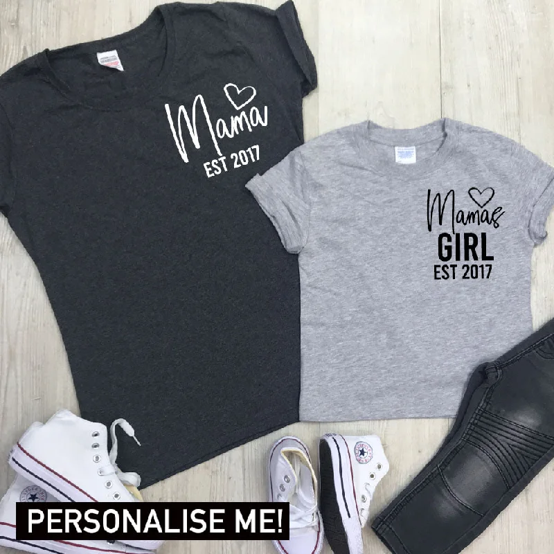 Weekend Discounts to Enjoy Personalised Mama & Girl Established Mum & Kid Matching Tees (MRK X)