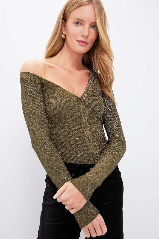 While Supplies Last Metallic Gold Craftsman Sweater