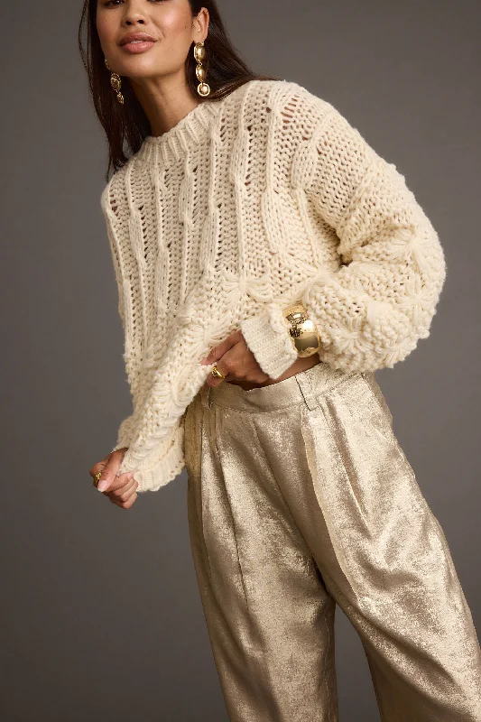 Massive Deals Bethany Cream Cable Knit Sweater