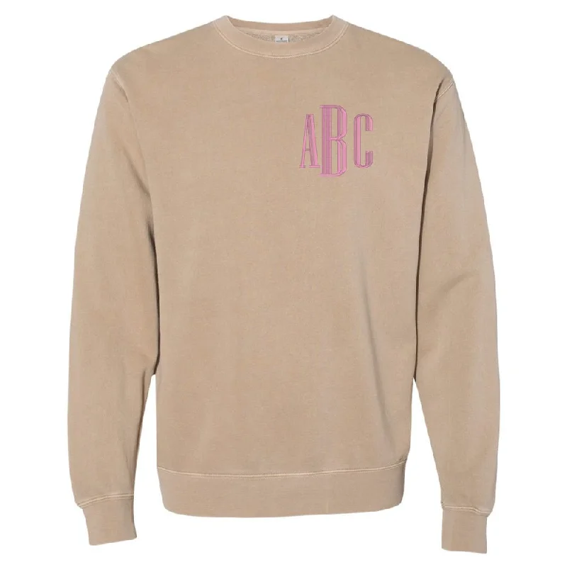 Savings Galore Monogrammed Pigment Dyed Crewneck Sweatshirt