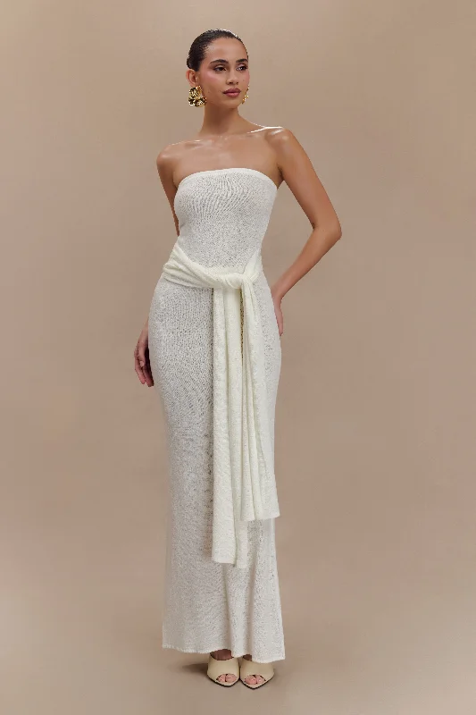 The Best Prices Phoebe Strapless Tie Knit Top - Ivory