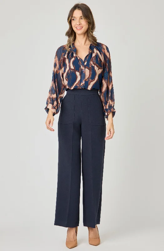 Weekend Extravaganza: Shop Now Printed Open-Collar Chiffon Blouse