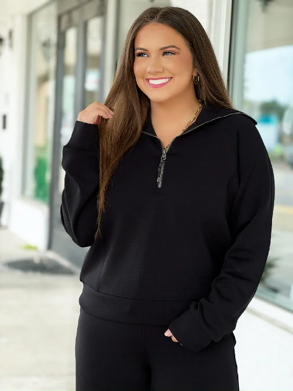 Time-Limited Offer SPANX AirEssentials Half Zip - Black