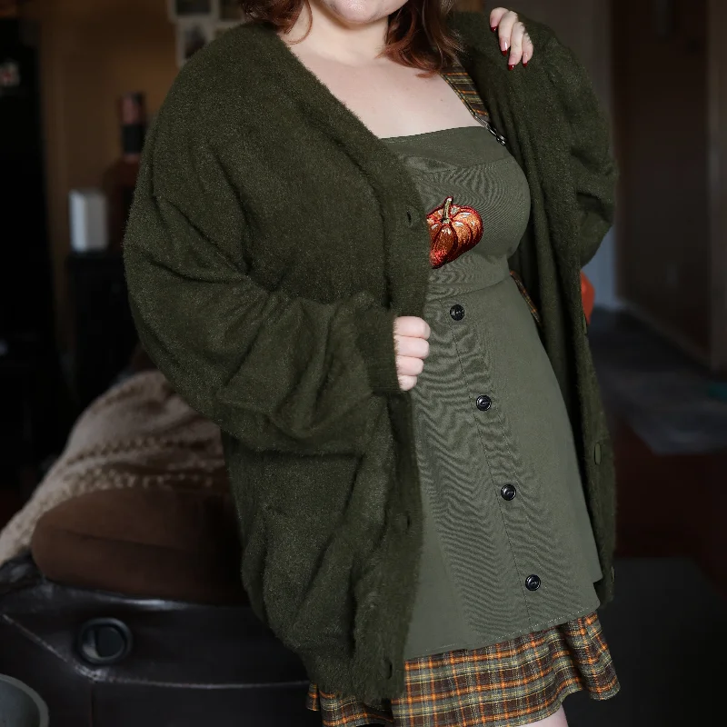 Weekend Specials Just for You (Pre-Order) Fuzzy Evergreen Cardigan
