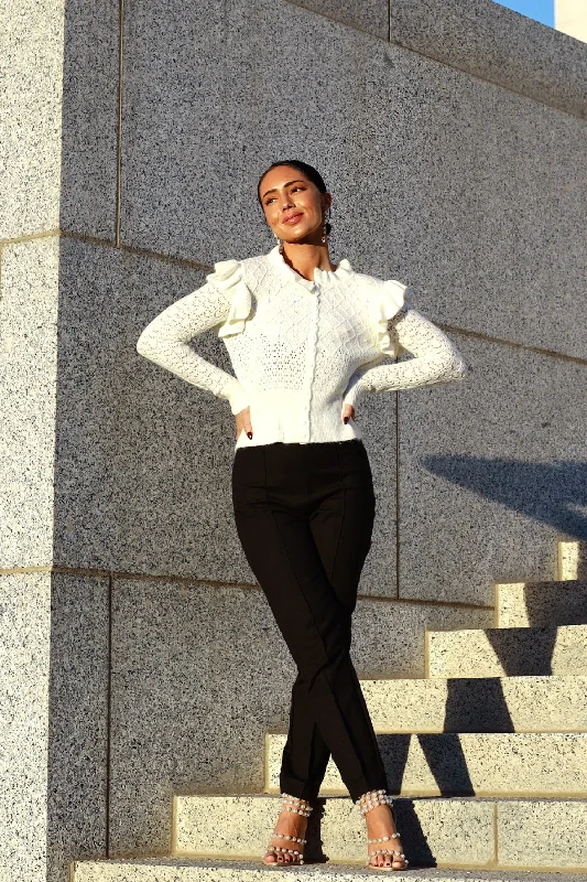Online Exclusive Here For The Frills Crochet Cardigan