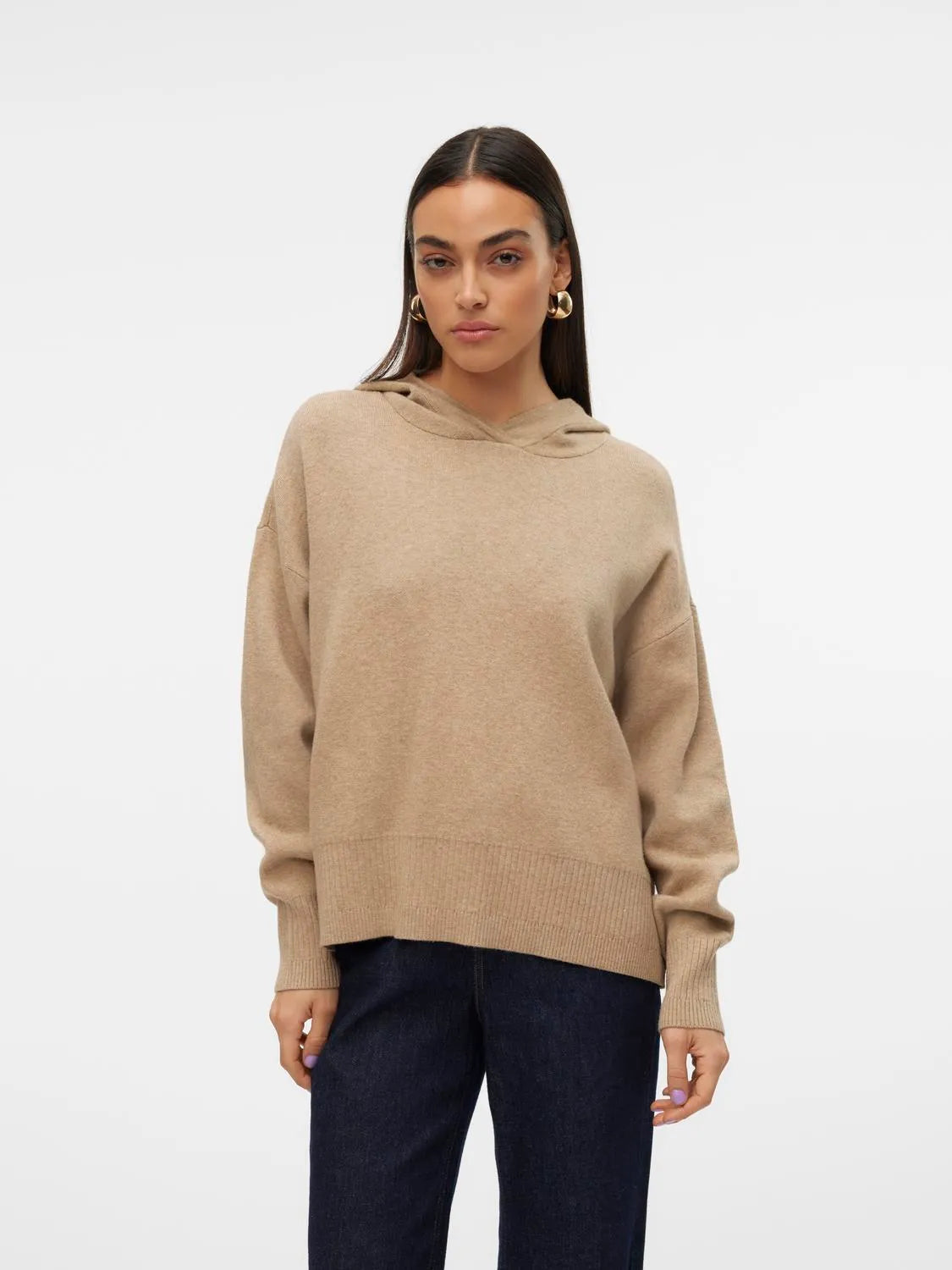 Steals and Deals Gold Knit Hoodie - Tan