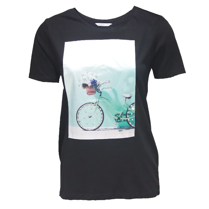 Weekend Steals Await Black Print T-Shirt
