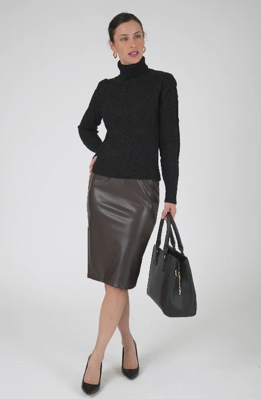 Early Access Embossed Knit Turtleneck Sweater