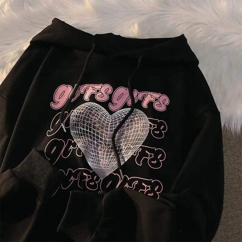 Must-Have Deals Creative Oversized Love Letter Printed Stylish Hoodie
