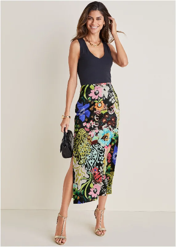 Take Advantage Midi Slip Skirt - Viva La Vida