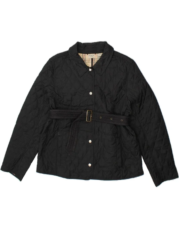 Overstock L.L.BEAN Womens Quilted Jacket UK 18 XL Black Polyester