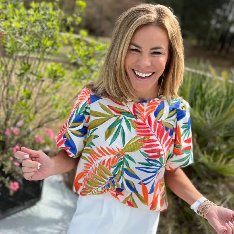 Daily Specials Gabriella Woven Puff Sleeve | Tropical