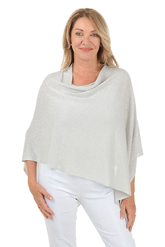Bargain Bin Silver Shimmer Bamboo Knit Poncho