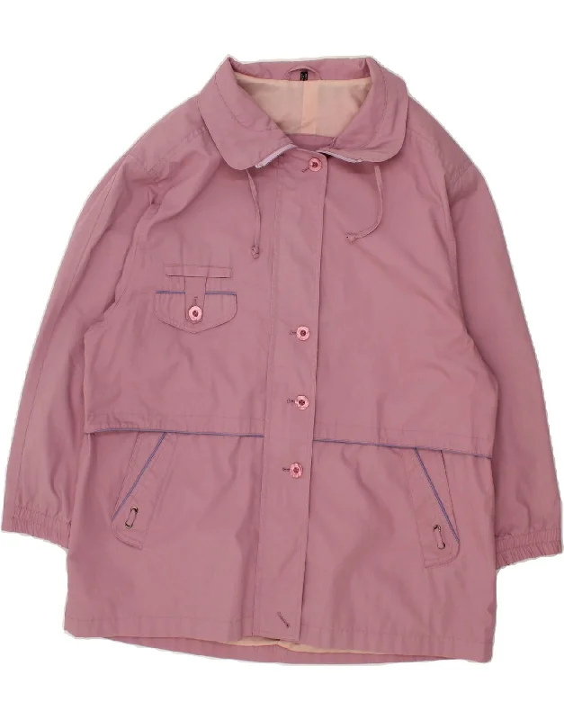 Unmissable Offer VINTAGE Womens Raincoat UK 22 3XL Purple Polyester