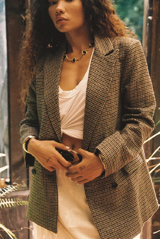 Online Exclusive West Village Brown Plaid Blazer