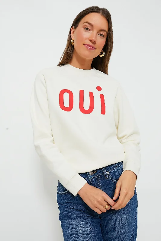Weekend Specials to Love Cream with Bright Poppy Oui Sweatshirt