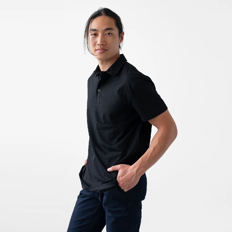 Men's Black Technical Polo