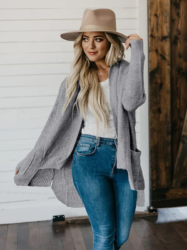 Unbeatable Deal High-Low Open Front Cardigan with Pockets