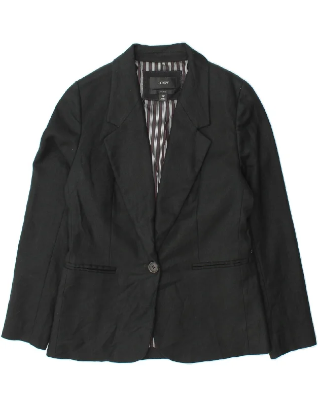 Lowest Rates J. CREW Womens 1 Button Blazer Jacket US 4 Small Black Linen