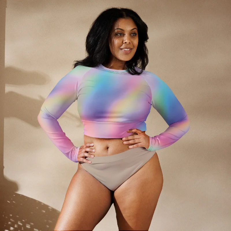 Weekend Savings Spectacular SHE REBEL - Pastel Paradise Recycled Crop Top UPF 50+
