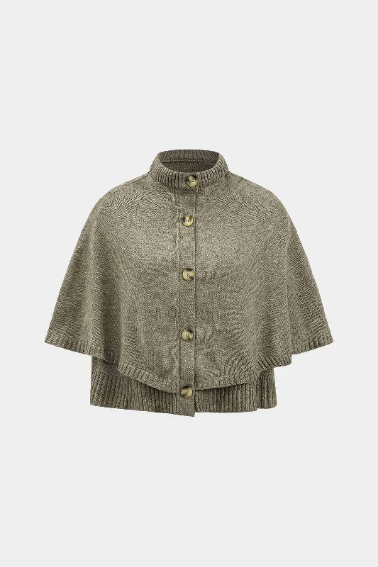 Value Pack Knitted Button Cape Short Loose Cardigan