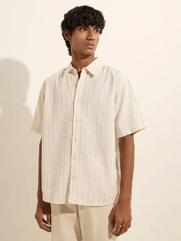 ETA Off-White Striped Relaxed-Fit Cotton Shirt