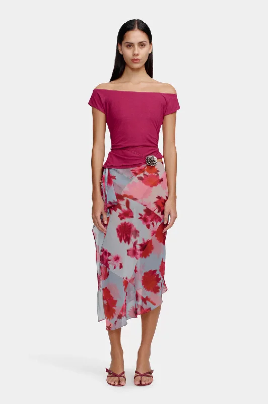 Special Price Ownley Pamela Off Shoulder Top - Berry