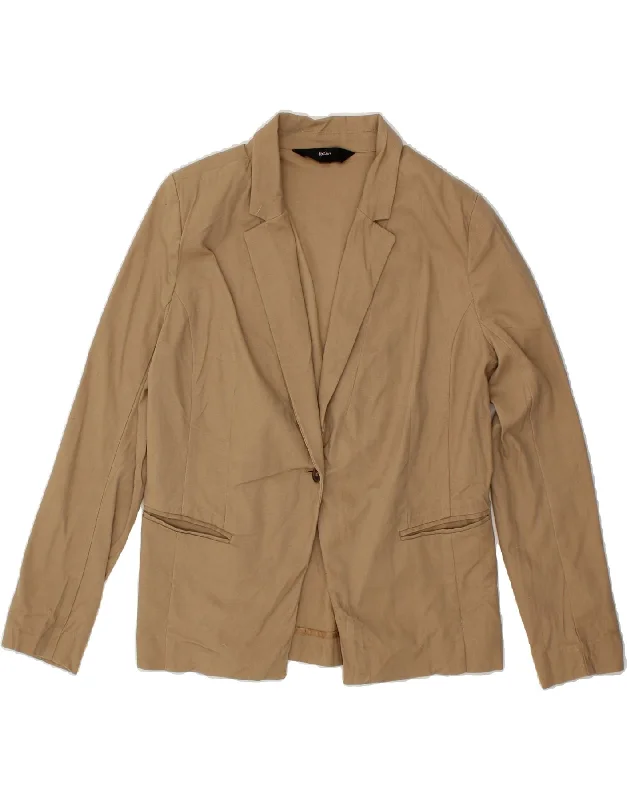 Price Slash MOSSIMO Womens 1 Button Blazer Jacket US 12 Large Beige Cotton