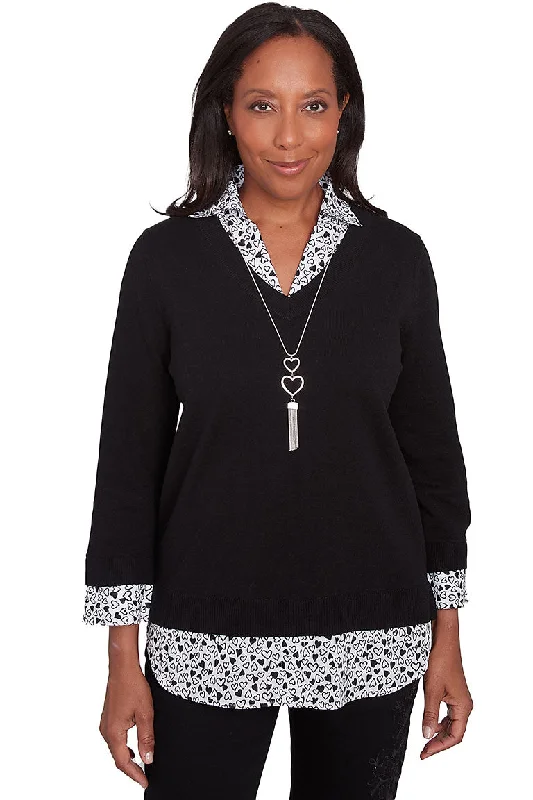 New Arrival Wild At Heart Collared Necklace Sweater