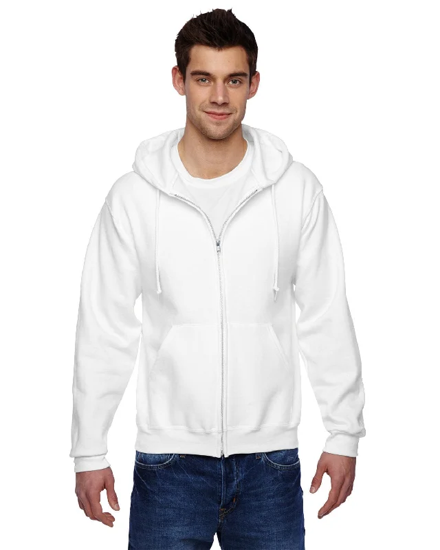 Jerzees Super Sweats 50/50 Full-Zip Hoodie | White