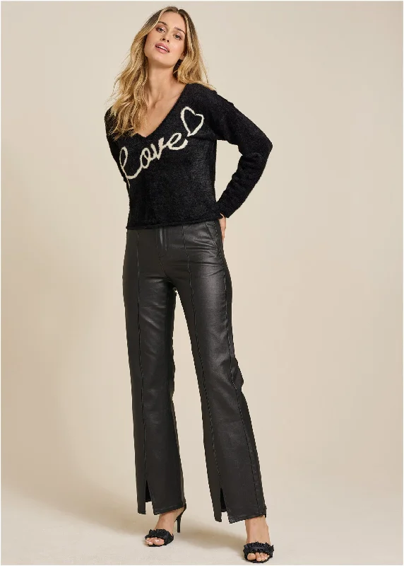 Weekend Savings Fiesta Coated Flare Jeans - Black