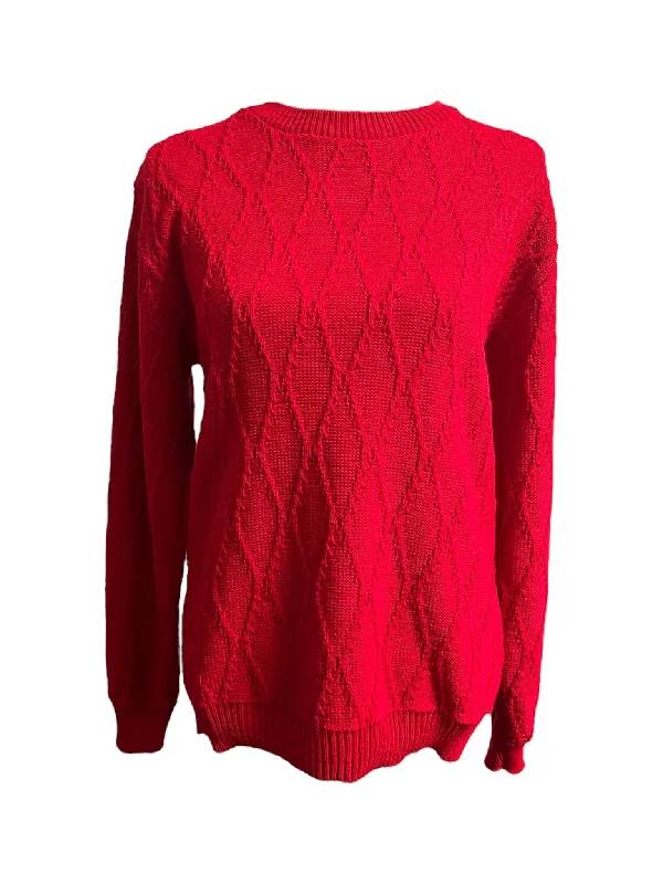 Weekend Savings Extravaganza Wavy Cable Sweater -Red