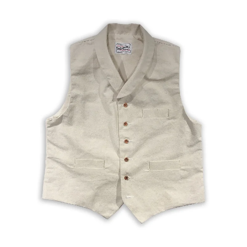 12oz Off White Natural Duck Canvas Type D Waistcoat