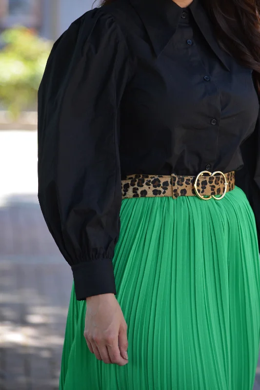 Fantastic Savings Zinnia Black Pointed Collar Top