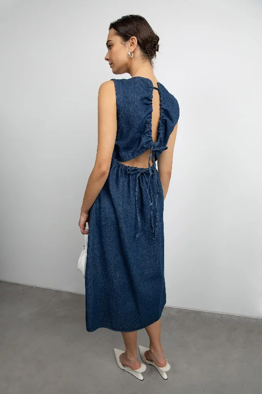 Time-Limited Offer DENIM MIDI DRESS