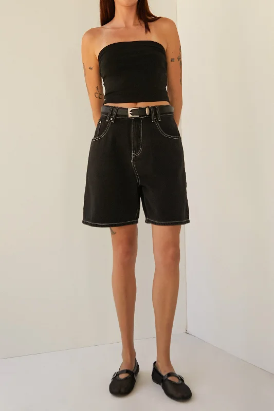 Crazy Deals DENIM SHORTS WITH LEATHER BELT